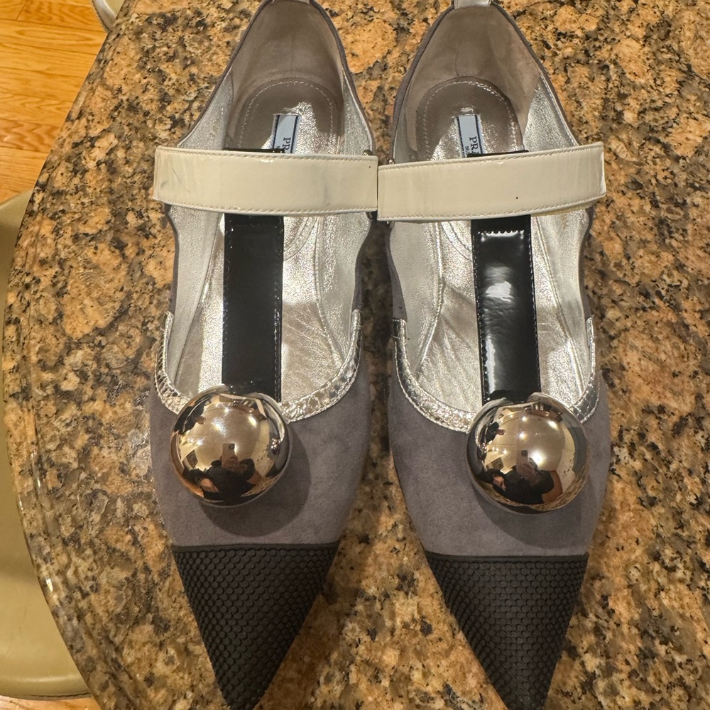 Prada flats ballerina shoes multicolor Sz 8.5 - Picture 7 of 16